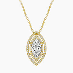 Aurélisse 1 Carat Marquise Moissanite Double Halo Necklace