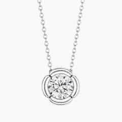 Fiorenne 2 Carat Round Moissanite Blossom Pendant Necklace