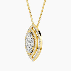 Aurélisse 1 Carat Marquise Moissanite Double Halo Necklace