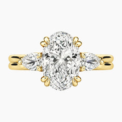 Vaelora 3 Carat Oval Three-Stone Double Band Moissanite Ring