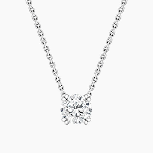 Éverelle 1 Carat Round Double-Claw Moissanite Pendant Necklace