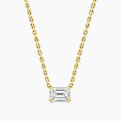 Éverelle 1 Carat Emerald-Cut Double-Claw Moissanite Necklace