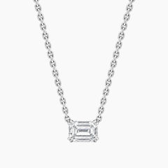 Éverelle 1 Carat Emerald-Cut Double-Claw Moissanite Necklace