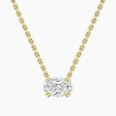 Éverelle 1 Carat Oval Double-Claw Moissanite Pendant Necklace