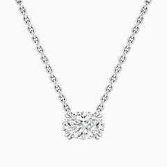 Éverelle 1 Carat Oval Double-Claw Moissanite Pendant Necklace