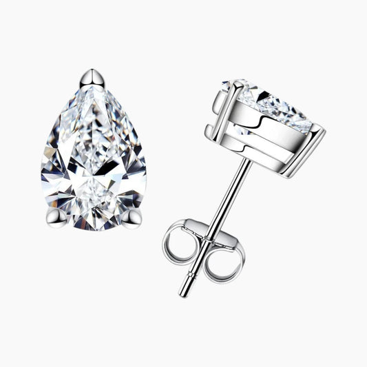Pear Shape Moissanite Stud Earrings