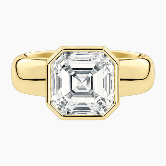Avrelle 2 Carat Asscher Chunky Bezel Moissanite Ring