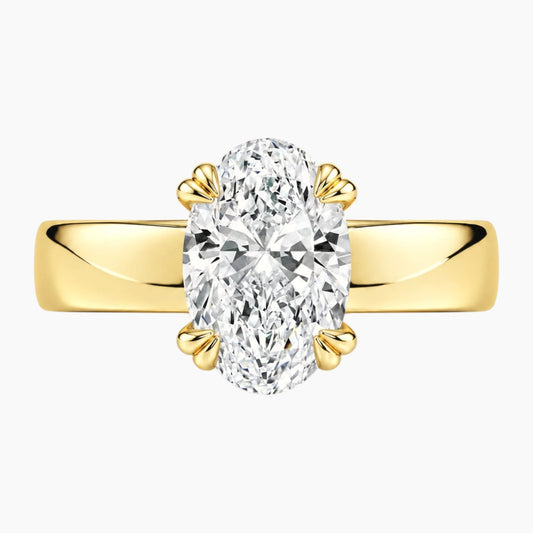 Veyra 3 Carat Oval Double-Claw Wide Band Moissanite Ring