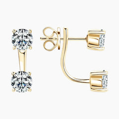 Double Wear Design Moissanite Earrings