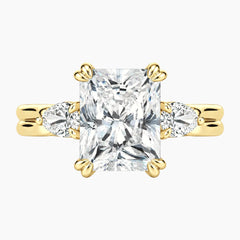 Vaelora 3 Carat Radiant Three-Stone Double Band Moissanite Ring