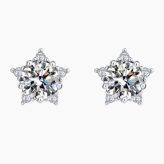 Star Moissanite Stud Earrings