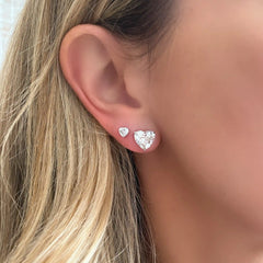 Heart Shape Moissanite Stud Earrings