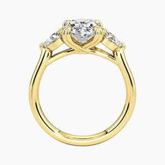 Vaelora 3 Carat Oval Three-Stone Double Band Moissanite Ring