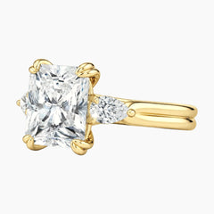Vaelora 3 Carat Radiant Three-Stone Double Band Moissanite Ring