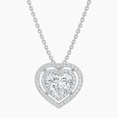 Aurélisse 1 Carat Heart Moissanite Double Halo Necklace