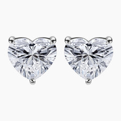 Heart Shape Moissanite Stud Earrings