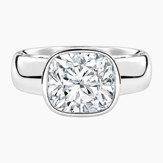 Avrelle 2 Carat East-West Cushion Chunky Bezel Moissanite Ring