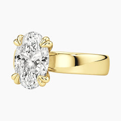 Veyra 3 Carat Oval Double-Claw Wide Band Moissanite Ring