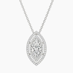 Aurélisse 1 Carat Marquise Moissanite Double Halo Necklace