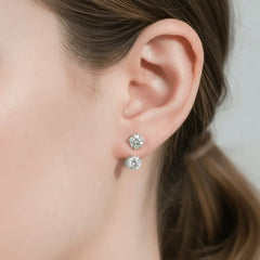 Double Wear Design Moissanite Earrings
