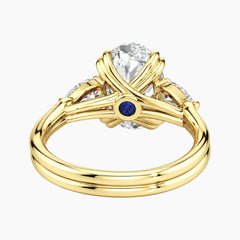 Vaelora 3 Carat Oval Three-Stone Double Band Moissanite Ring