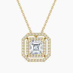 Aurélisse 1 Carat Asscher Moissanite Double Halo Necklace