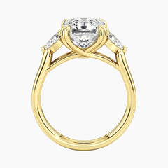 Vaelora 3 Carat Radiant Three-Stone Double Band Moissanite Ring