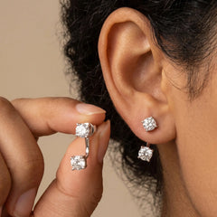 Double Wear Design Moissanite Earrings