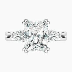 Vaelora 3 Carat Radiant Three-Stone Double Band Moissanite Ring