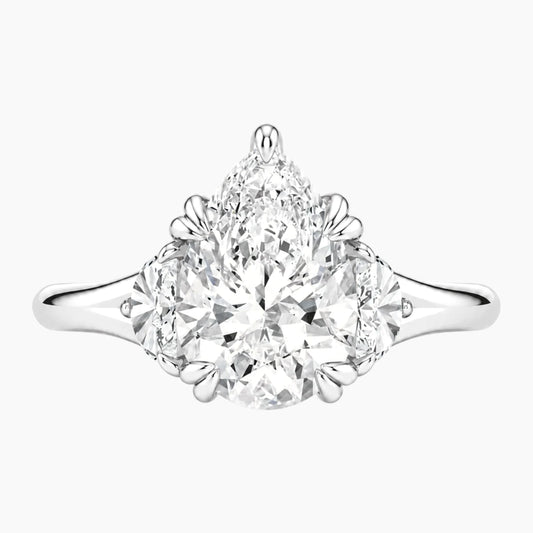 Rosélia 2 Carat Pear Three-Stone Moissanite Ring