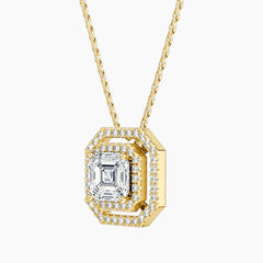 Aurélisse 1 Carat Asscher Moissanite Double Halo Necklace