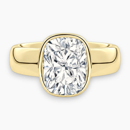 Avrelle 2 Carat Elongated Cushion Chunky Bezel Moissanite Ring