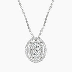 Aurélisse 1.5 Carat Oval Moissanite Double Halo Necklace