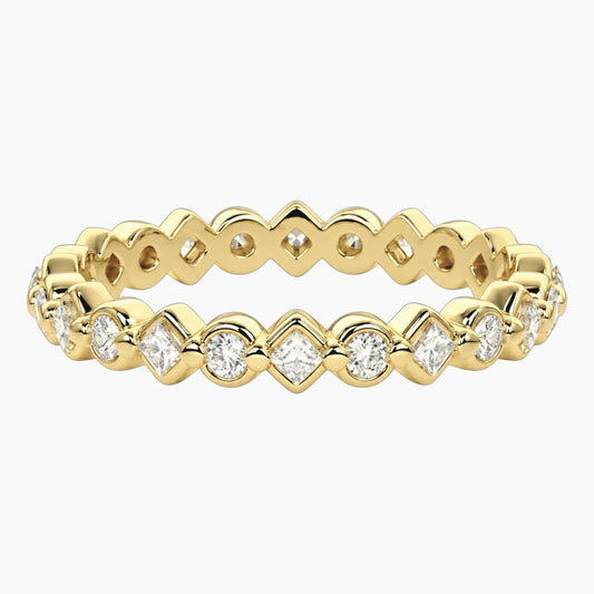 Cévelline Princess & Round Moissanite Eternity Band