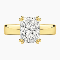 Veyra 3 Carat Elongated Cushion Double-Claw Wide Band Moissanite Ring
