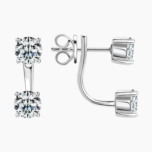Double Wear Design Moissanite Earrings