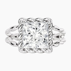 Tressa 4 Carat Princess Moissanite Twisted Rope Ring