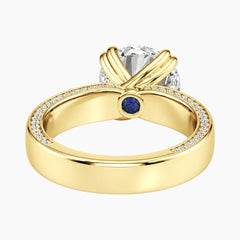Veyra 3 Carat Round Double-Claw Wide Band Moissanite Ring