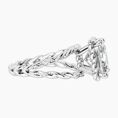 Tressa 4 Carat Princess Moissanite Twisted Rope Ring