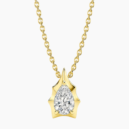 Aurévia 3 Carat Pear Moissanite Sculpted Pendant Necklace