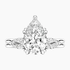 Vaelora 3 Carat Pear Three-Stone Double Band Moissanite Ring