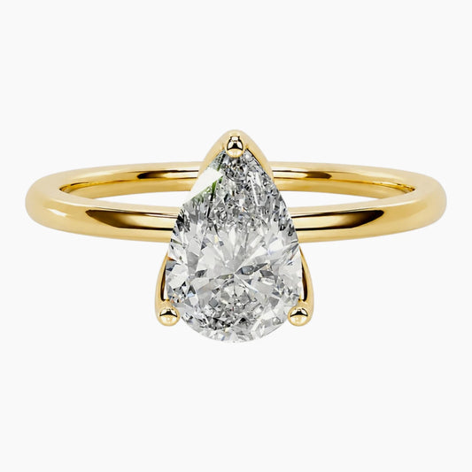 L'Éclat Pear Moissanite Solitaire Ring