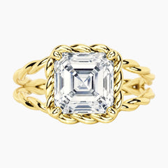Tressa 3.5 Carat Asscher Moissanite Twisted Rope Ring
