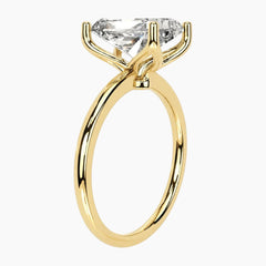 Tulip Emerald Cut Moissanite Solitaire Ring