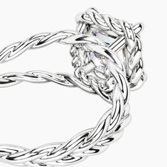 Tressa 3.5 Carat Asscher Moissanite Twisted Rope Ring