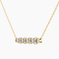 Calivane Cluster Bar Moissanite Necklace