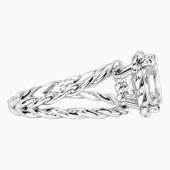 Tressa 3.5 Carat Asscher Moissanite Twisted Rope Ring