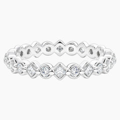 Cévelline Princess & Round Moissanite Eternity Band