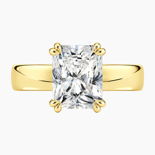 Veyra 3 Carat Radiant Double-Claw Wide Band Moissanite Ring