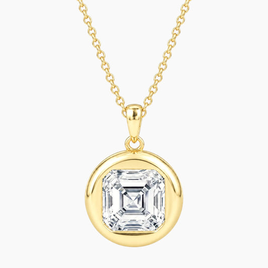 Vélora 3.5 Carat Asscher-Cut Moissanite Bold Bezel Necklace